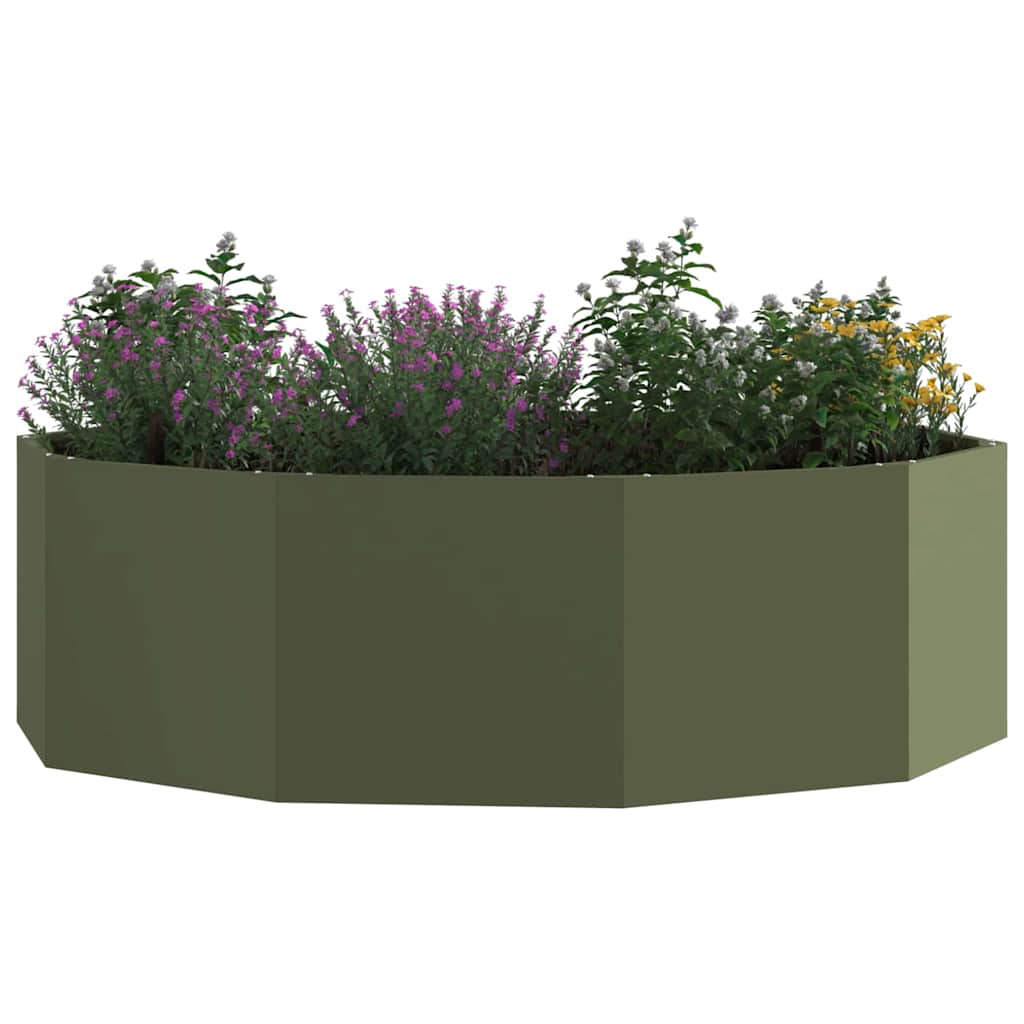 Plantekasse Oliven grøn 120 x 120 x 35 cm Stål