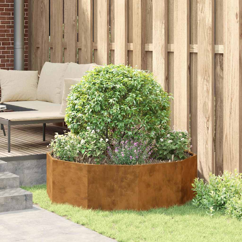 Plantekasse Rusten 120 x 120 x 35 cm Cortenstål