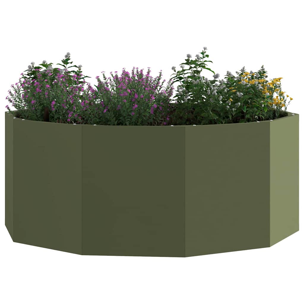 Plantekasse Oliven grøn 90 x 90 x 35 cm Stål