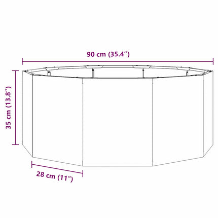 Plantekasse Sølv 90 x 90 x 35 cm Rustfrit stål