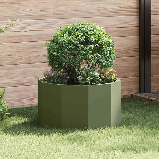 Plantekasse Oliven grøn 60 x 60 x 35 cm Stål