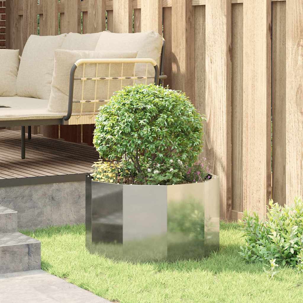 Plantekasse Sølv 60 x 60 x 35 cm Galvaniseret stål