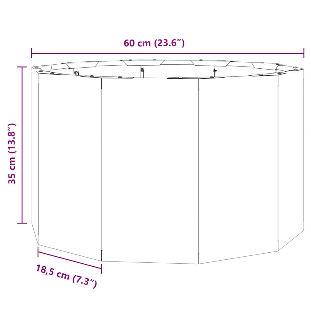 Plantekasse Rusten 60 x 60 x 35 cm Cortenstål