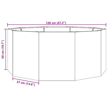 Plantekasse Rusten 120 x 120 x 50 cm Cortenstål
