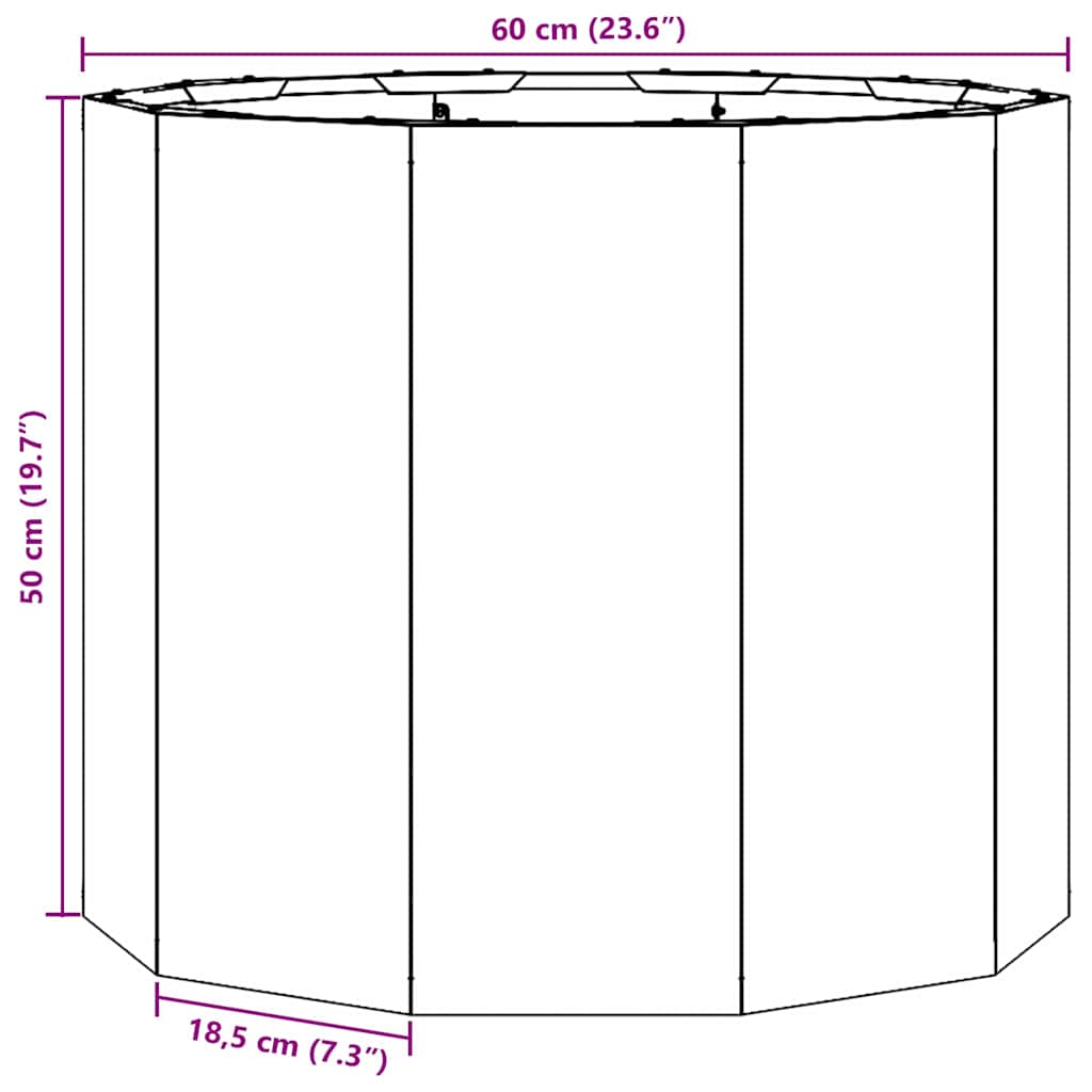 Plantekasse Oliven grøn 60 x 60 x 50 cm Stål