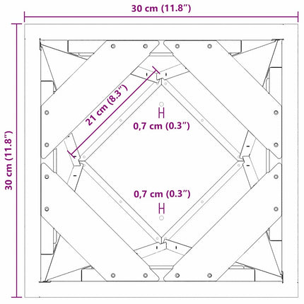 Plantekasse Sort 30 x 30 x 75 cm Stål