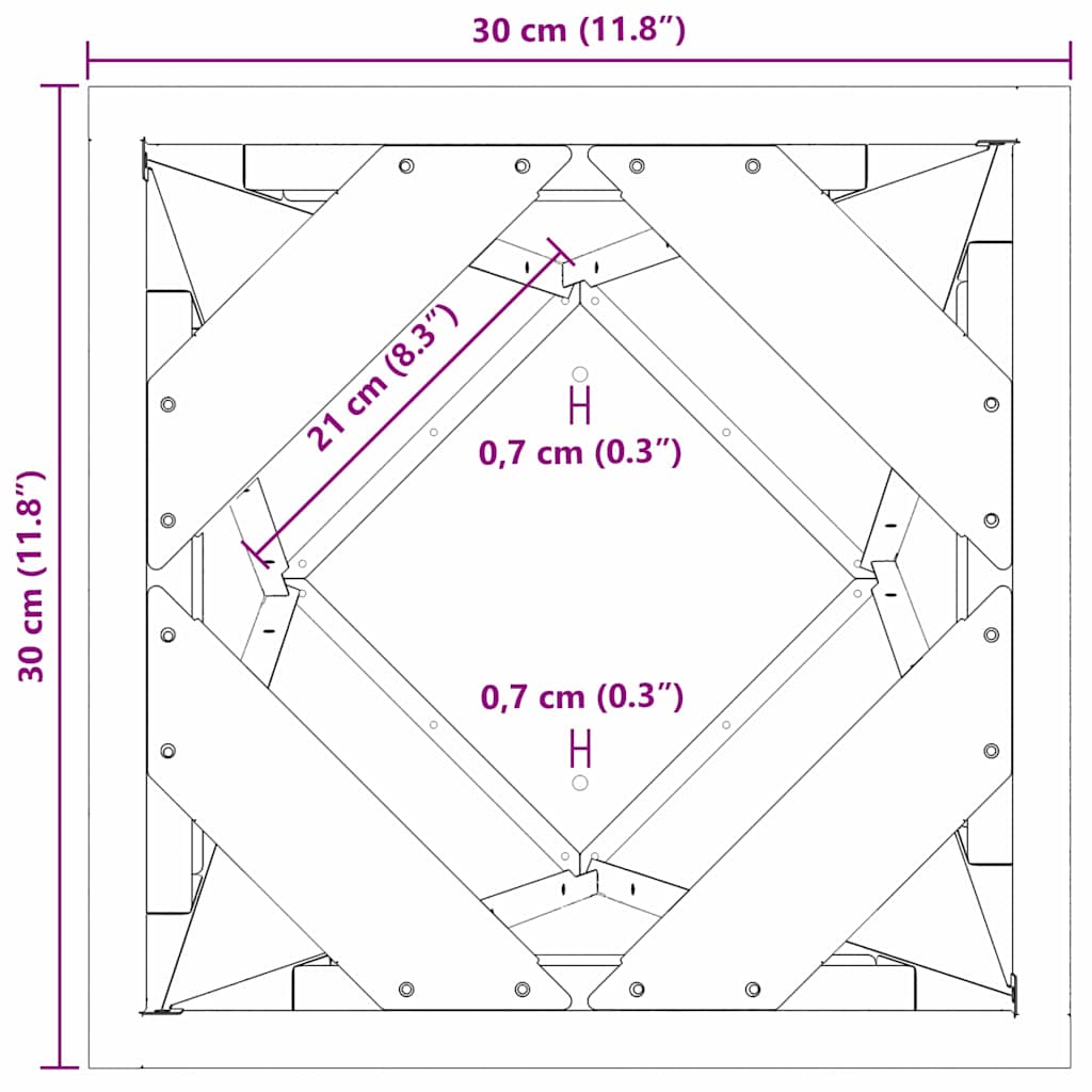 Plantekasse Hvid 30 x 30 x 75 cm Stål