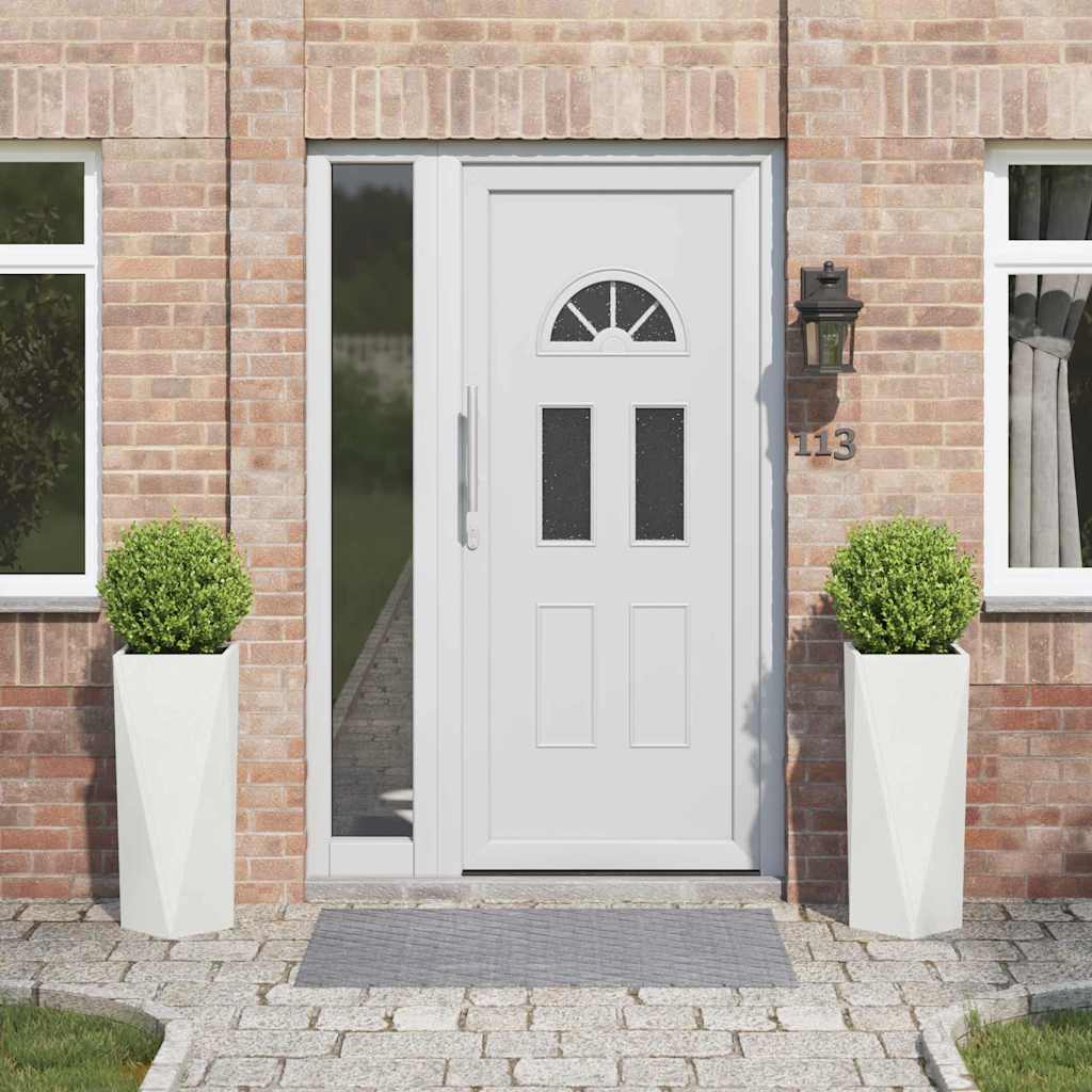 Plantekasse 2 pcs Hvid 30 x 30 x 75 cm Stål