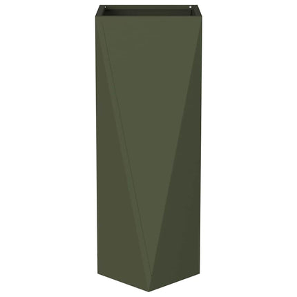Plantekasse 2 stk. Oliven grøn 30 x 30 x 75 cm Stål