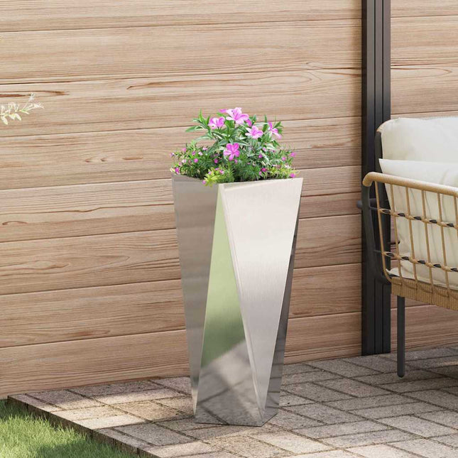 Plantekasse Sølv 30 x 30 x 75 cm Rustfrit stål