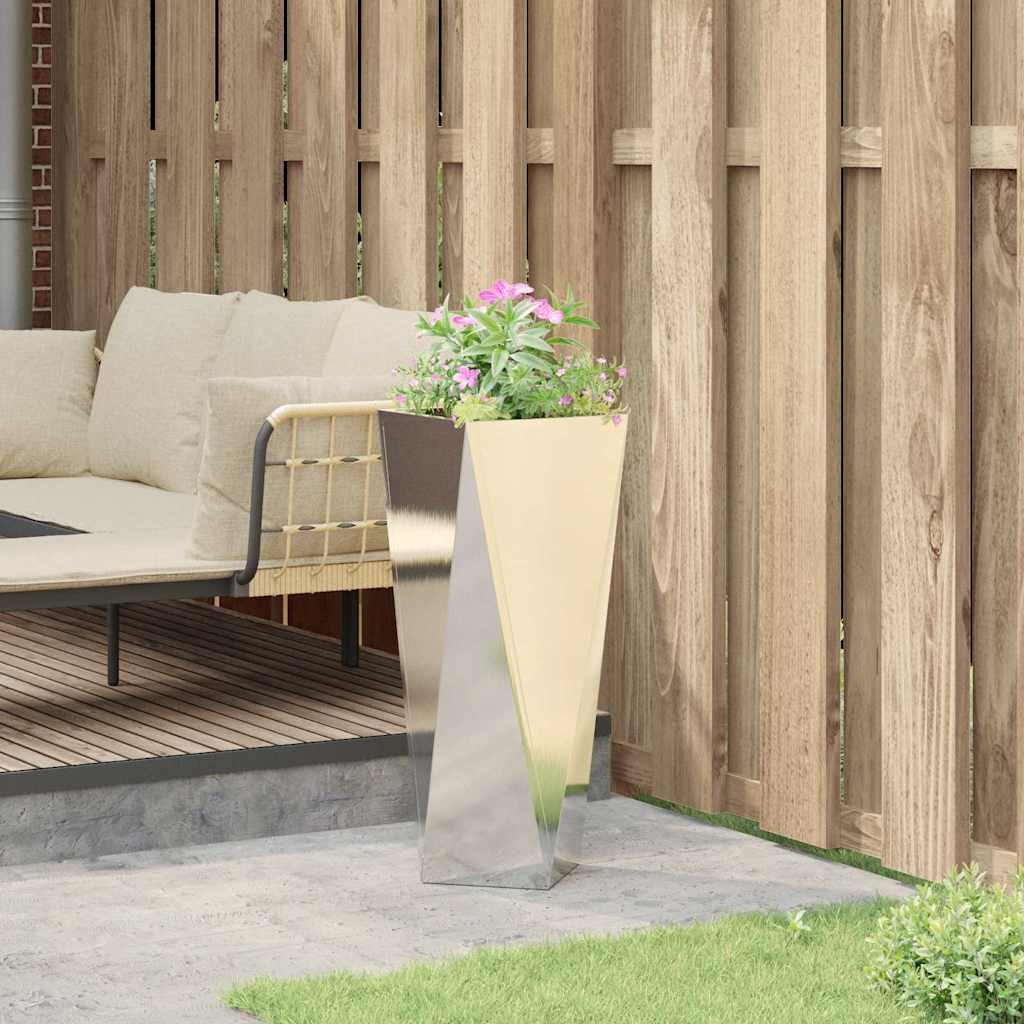 Plantekasse Sølv 30 x 30 x 75 cm Rustfrit stål