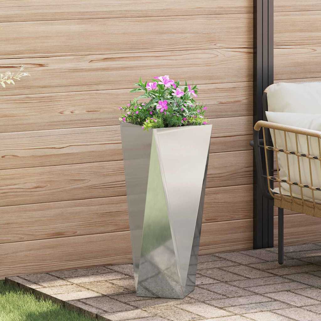 Plantekasse Sølv 30 x 30 x 75 cm Galvaniseret stål