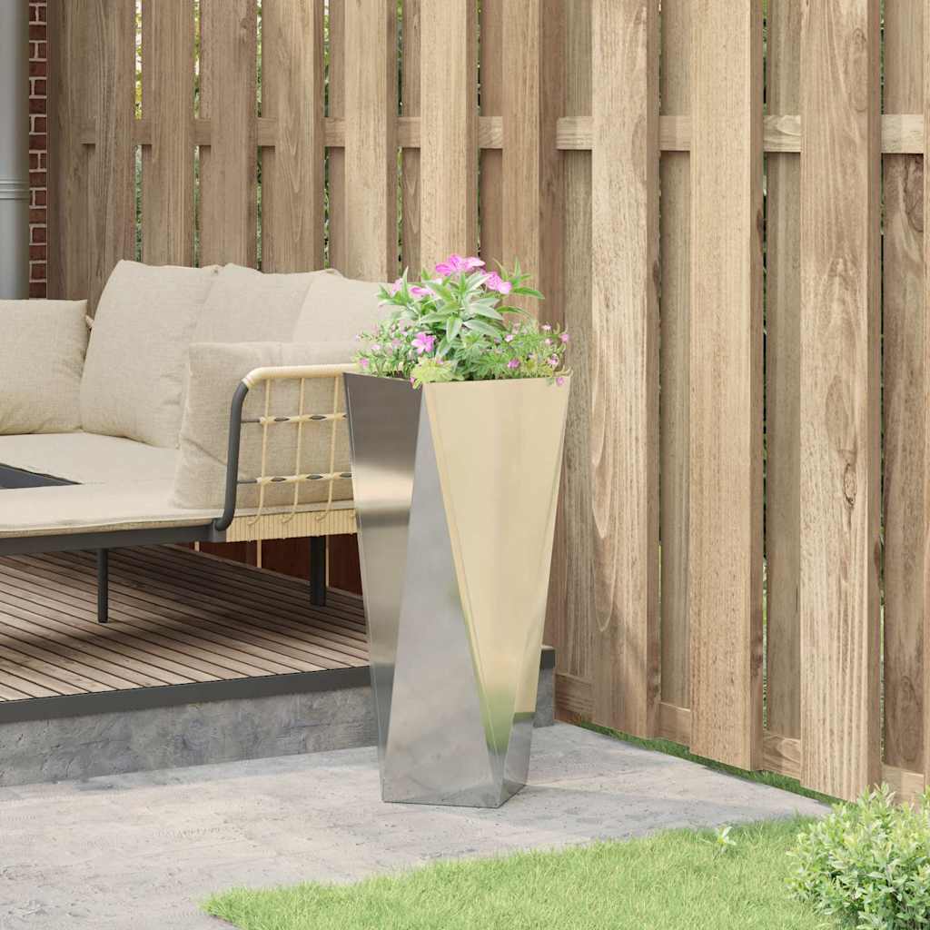 Plantekasse Sølv 30 x 30 x 75 cm Galvaniseret stål