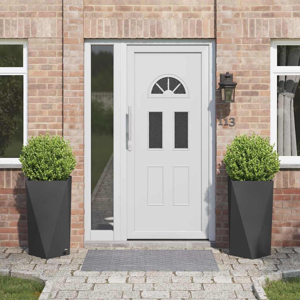 Plantekasse 2 pcs Sort 40 x 40 x 75 cm Stål