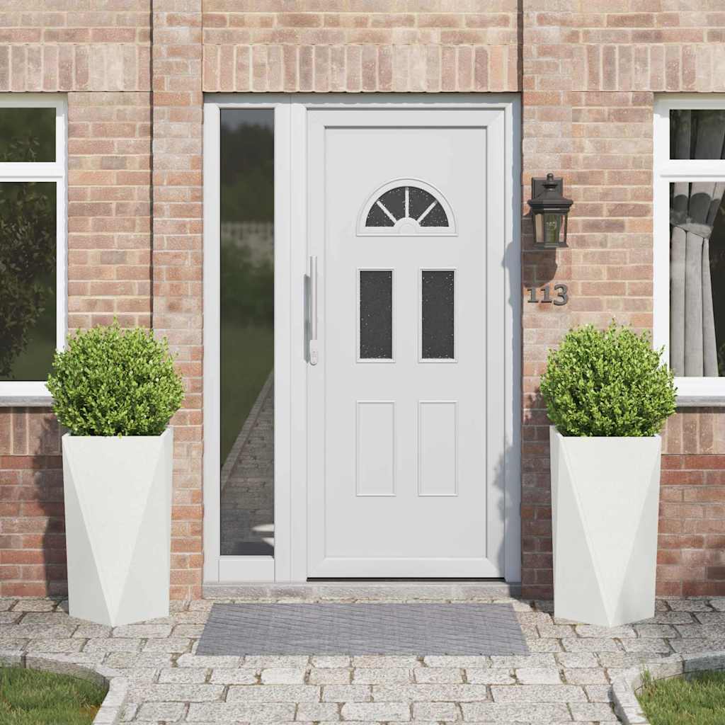 Plantekasse 2 pcs Hvid 40 x 40 x 75 cm Stål