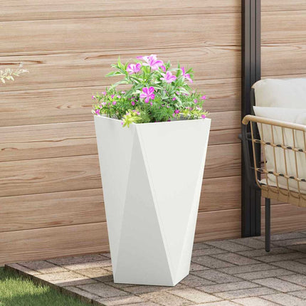 Plantekasse 2 stk. Hvid 40 x 40 x 75 cm Stål