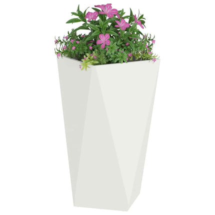 Plantekasse 2 stk. Hvid 40 x 40 x 75 cm Stål