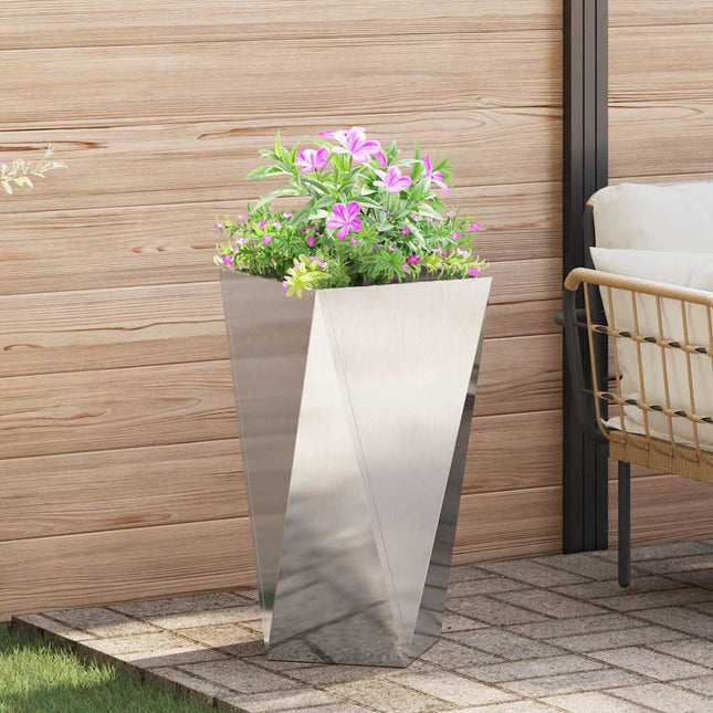 Plantekasse Sølv 40 x 40 x 75 cm Rustfrit stål