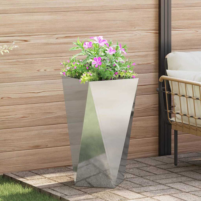 Plantekasse Sølv 40 x 40 x 75 cm Galvaniseret stål