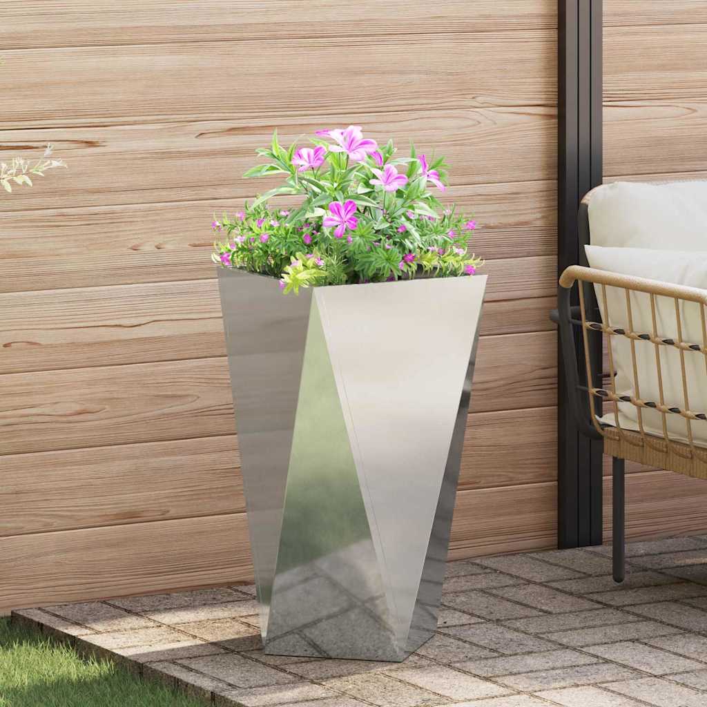 Plantekasse 2 pcs Sølv 40 x 40 x 75 cm Galvaniseret stål