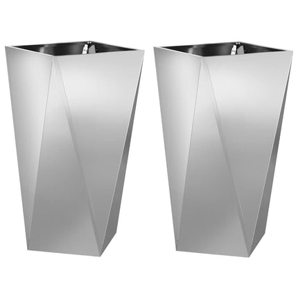 Plantekasse 2 stk. Sølv 40 x 40 x 75 cm Galvaniseret stål