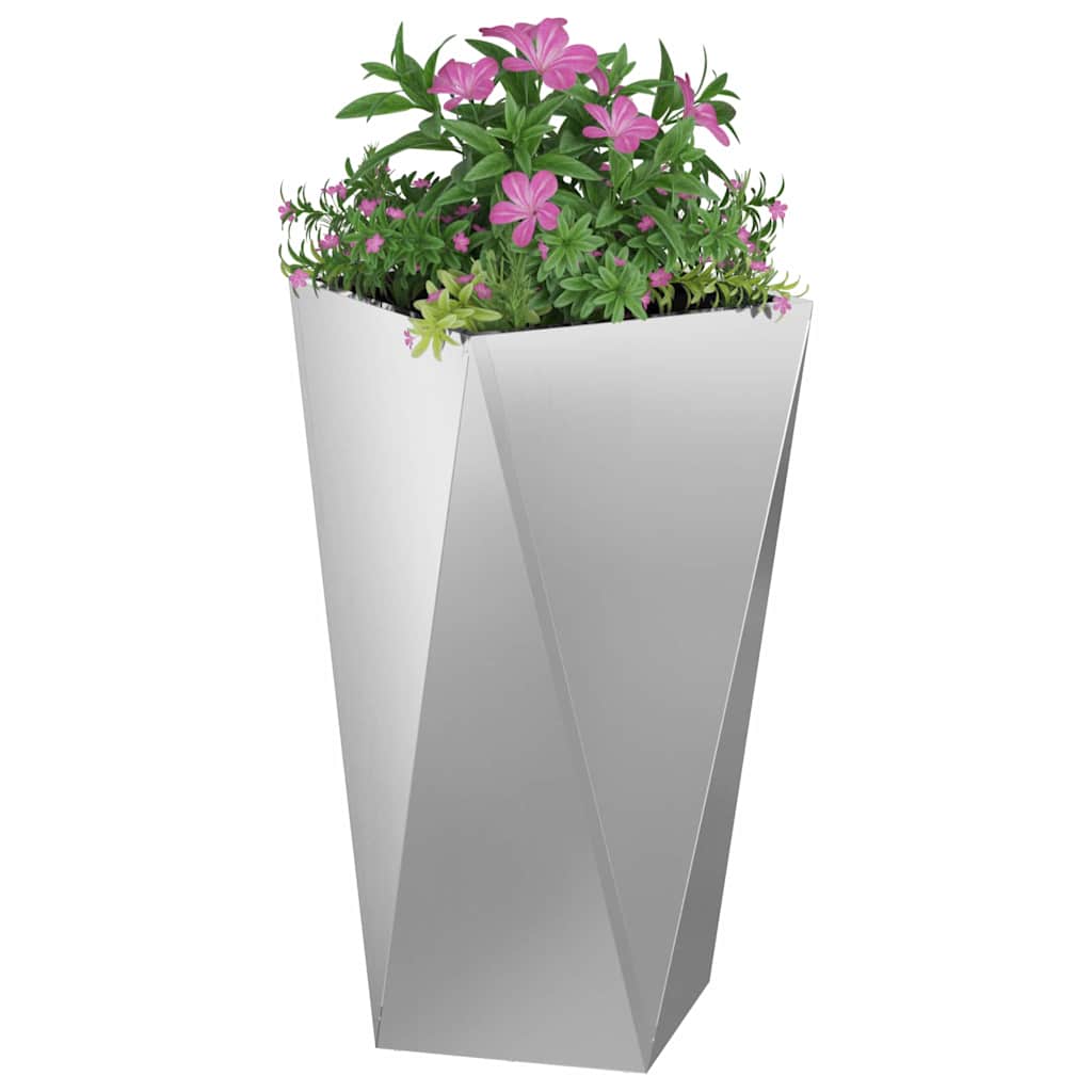 Plantekasse 2 pcs Sølv 40 x 40 x 75 cm Galvaniseret stål