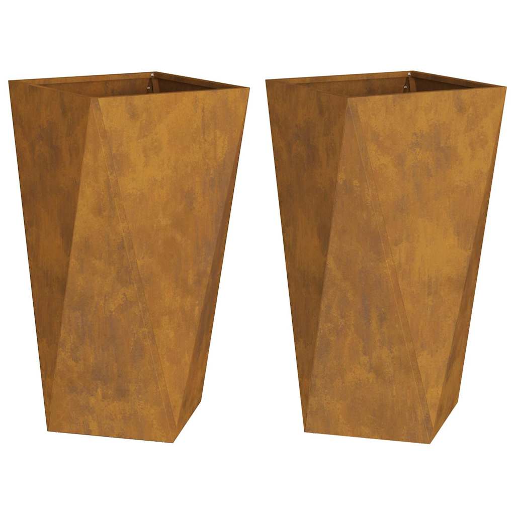 Plantekasse 2 pcs Rusten 40 x 40 x 75 cm Cortenstål
