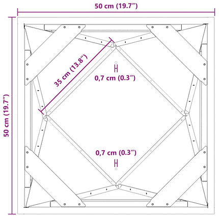 Plantekasse Sort 50 x 50 x 75 cm Stål