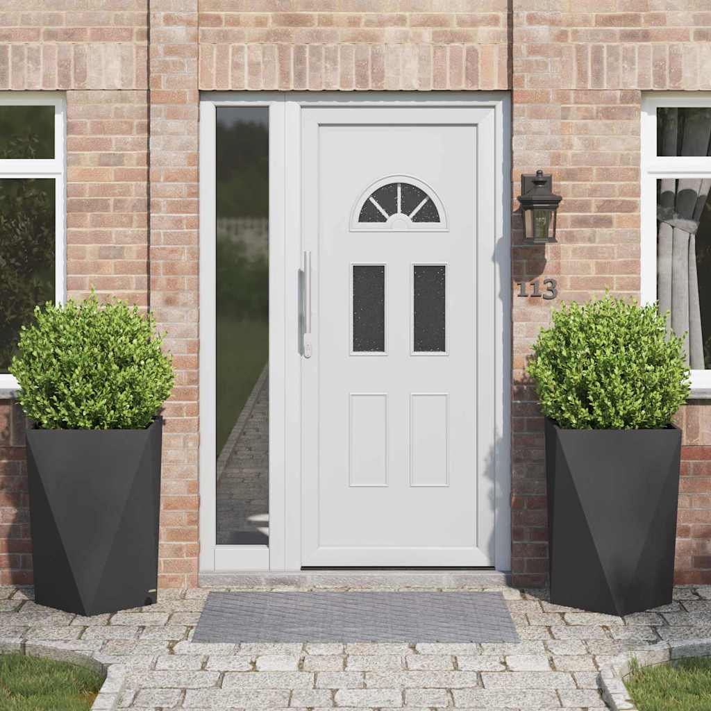 Plantekasse 2 pcs Sort 50 x 50 x 75 cm Stål