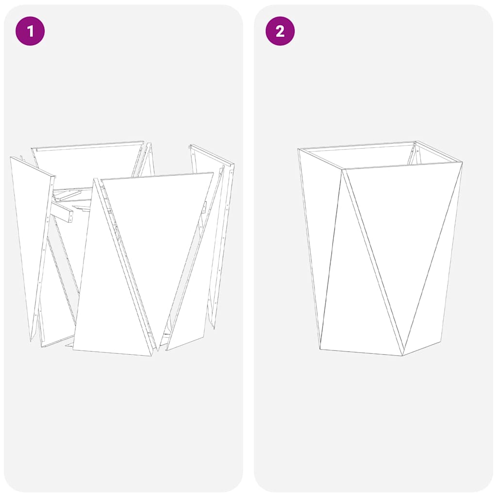 Plantekasse 2 pcs Hvid 50 x 50 x 75 cm Stål
