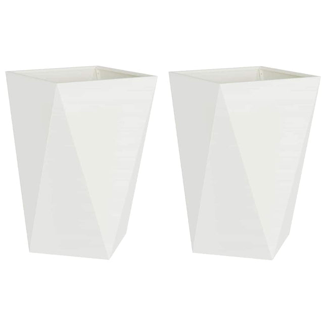 Plantekasse 2 stk. Hvid 50 x 50 x 75 cm Stål