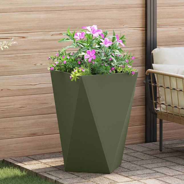 Plantekasse Oliven grøn 50 x 50 x 75 cm Stål