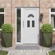 Plantekasse 2 pcs Oliven grøn 50 x 50 x 75 cm Stål