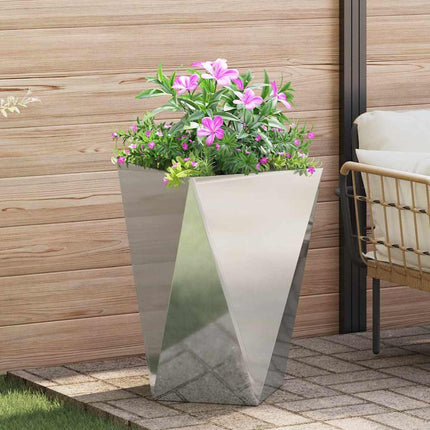 Plantekasse 2 stk. Sølv 50 x 50 x 75 cm Galvaniseret stål