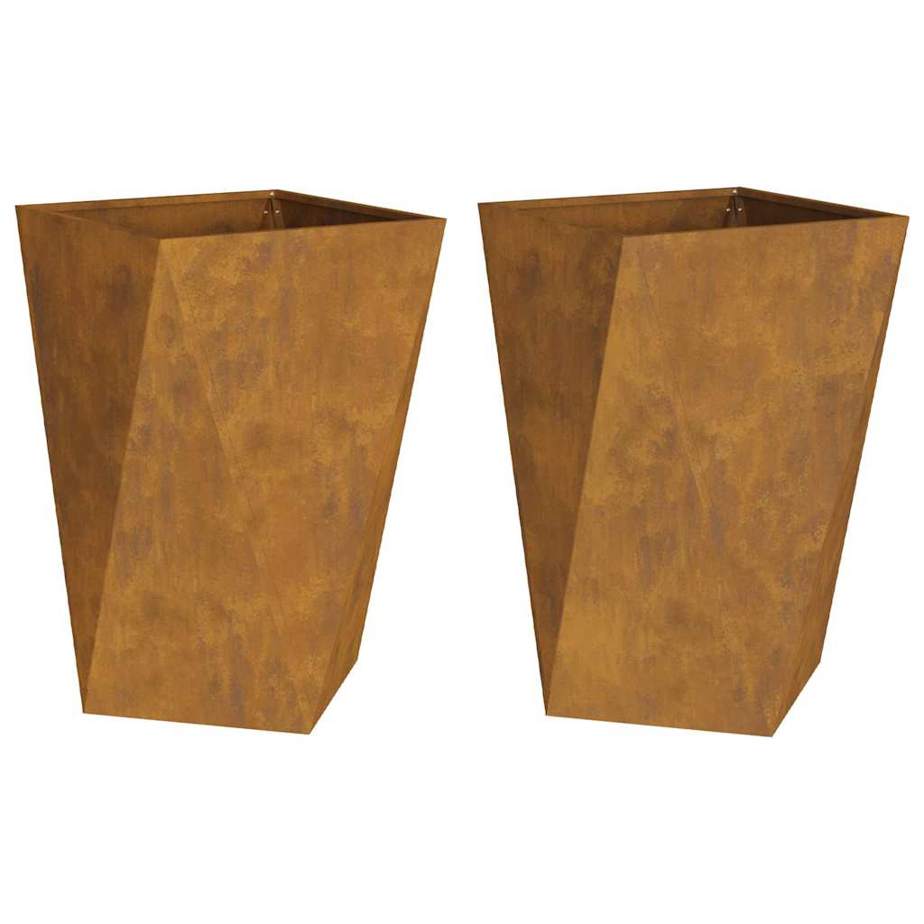 Plantekasse 2 pcs Rusten 50 x 50 x 75 cm Cortenstål