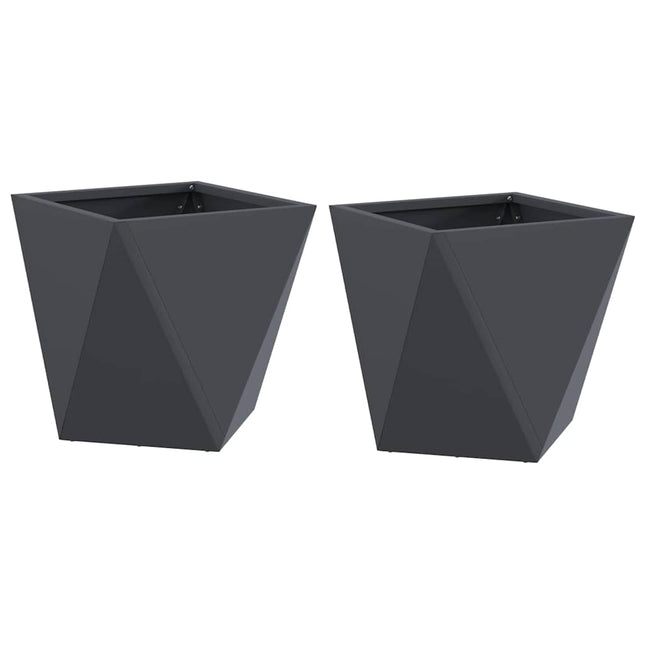 Plantekasse 2 stk. Antracit 30 x 30 x 30 cm Stål
