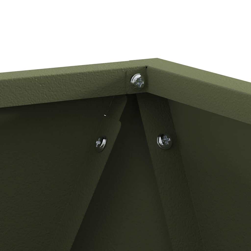 Plantekasse Oliven grøn 30 x 30 x 30 cm Stål