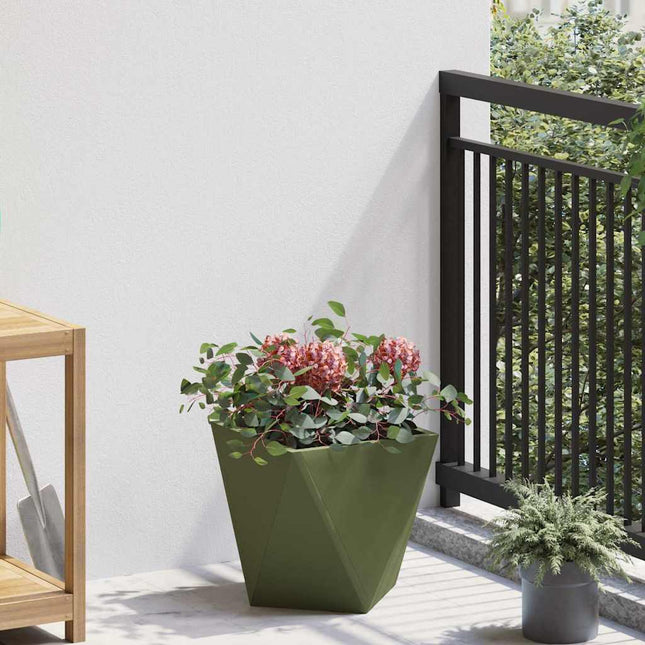 Plantekasse Oliven grøn 30 x 30 x 30 cm Stål
