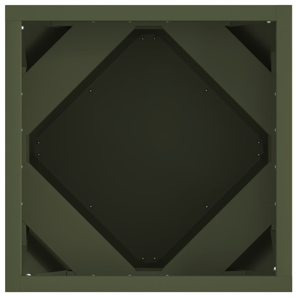 Plantekasse Oliven grøn 30 x 30 x 30 cm Stål