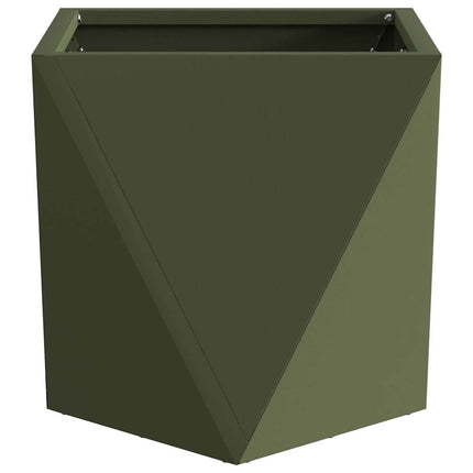 Plantekasse 2 stk. Oliven grøn 30 x 30 x 30 cm Stål