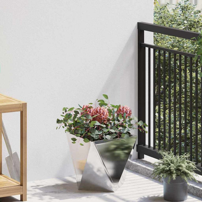 Plantekasse Sølv 30 x 30 x 30 cm Rustfrit stål