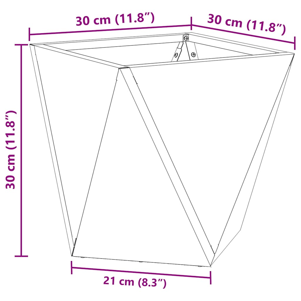 Plantekasse Sølv 30 x 30 x 30 cm Galvaniseret stål
