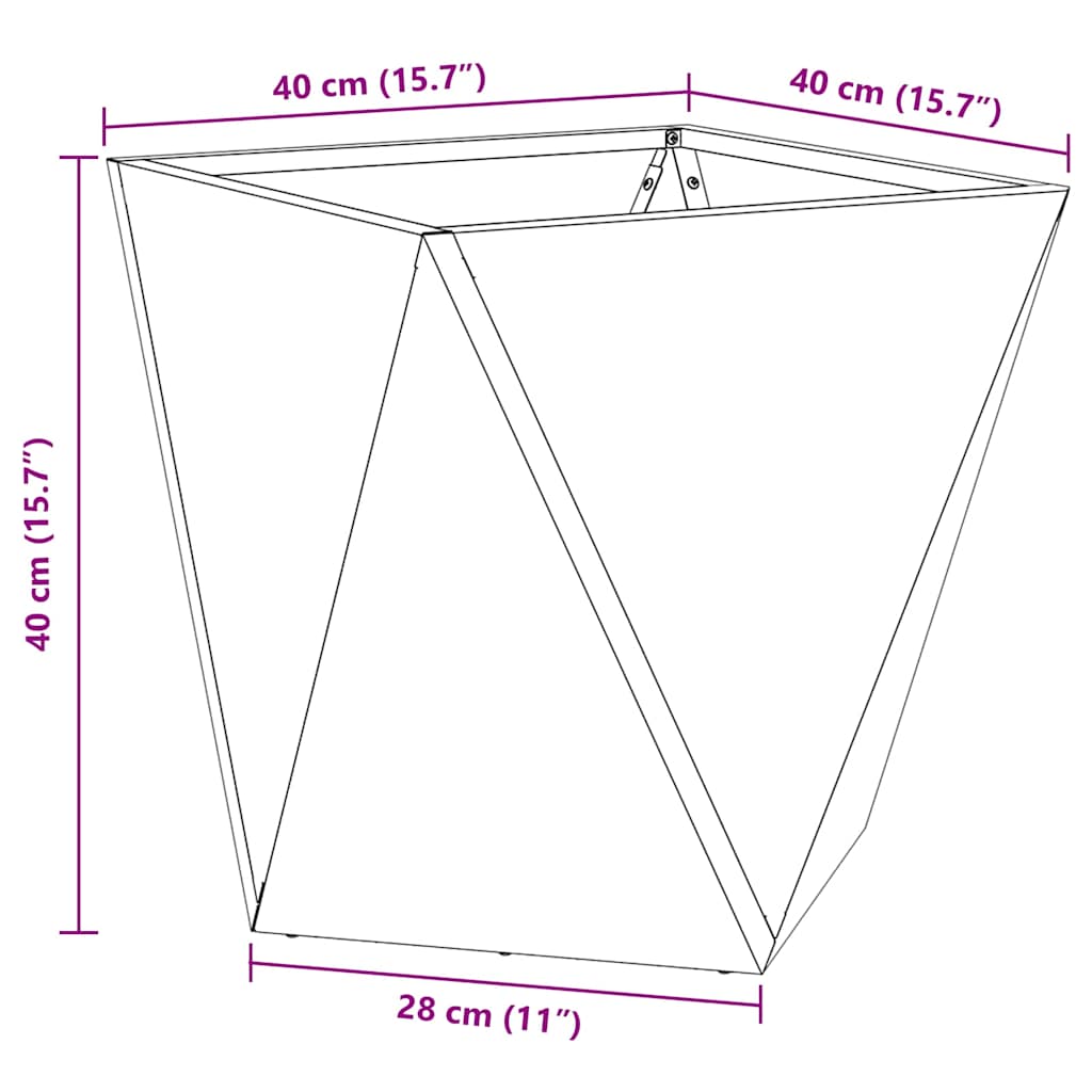Plantekasse Hvid 40 x 40 x 40 cm Stål