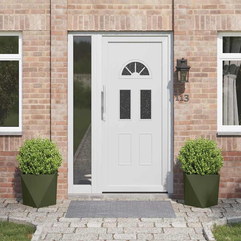 Plantekasse 2 pcs Oliven grøn 40 x 40 x 40 cm Stål