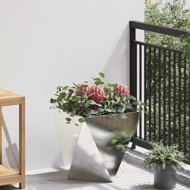 Plantekasse Sølv 40 x 40 x 40 cm Rustfrit stål