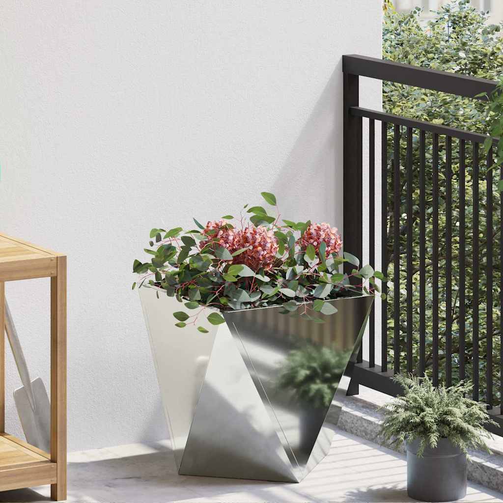 Plantekasse Sølv 40 x 40 x 40 cm Galvaniseret stål