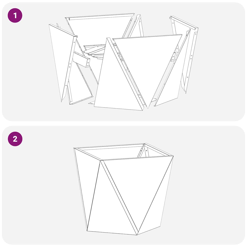 Plantekasse 2 pcs Sølv 40 x 40 x 40 cm Galvaniseret stål