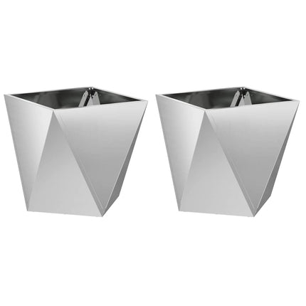Plantekasse 2 stk. Sølv 40 x 40 x 40 cm Galvaniseret stål
