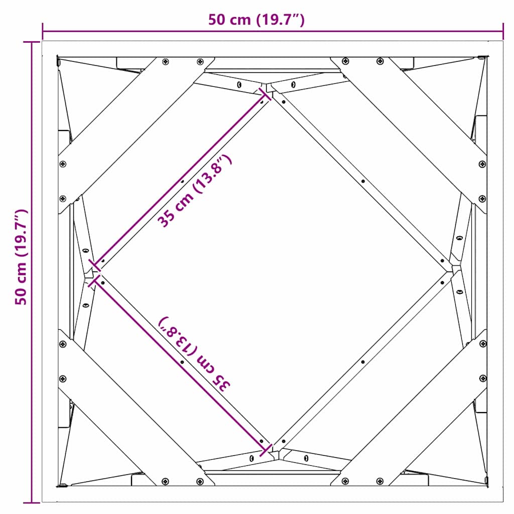 Plantekasse Hvid 50 x 50 x 50 cm Stål