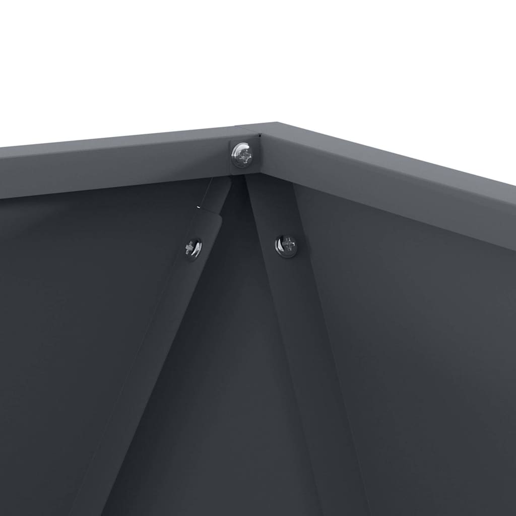 Plantekasse 2 pcs Antracit 50 x 50 x 50 cm Stål